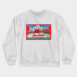 Greetings from Jones Beach, Long Island, New York - Vintage Large Letter Postcard Crewneck Sweatshirt